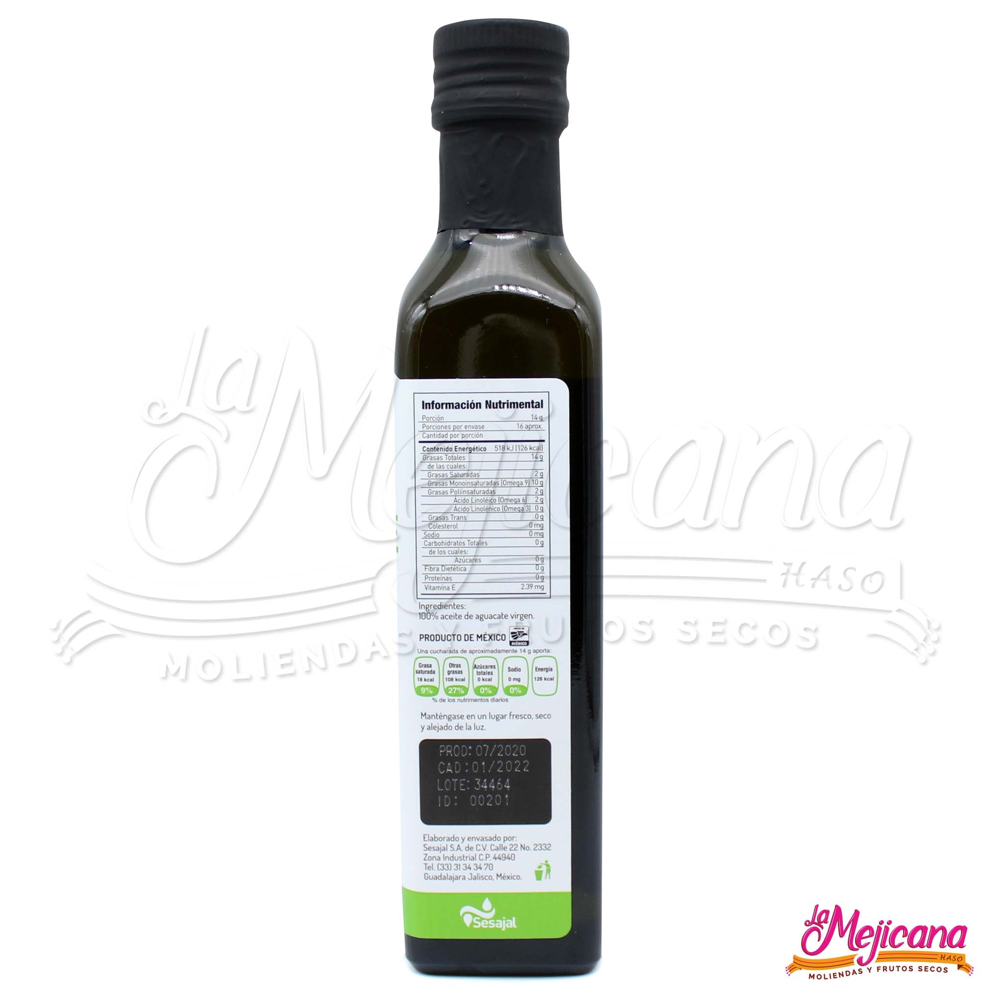 Aceite de Aguacate Virgen Inés 250 ML – La Mejicana - Moliendas y Frutos  Secos